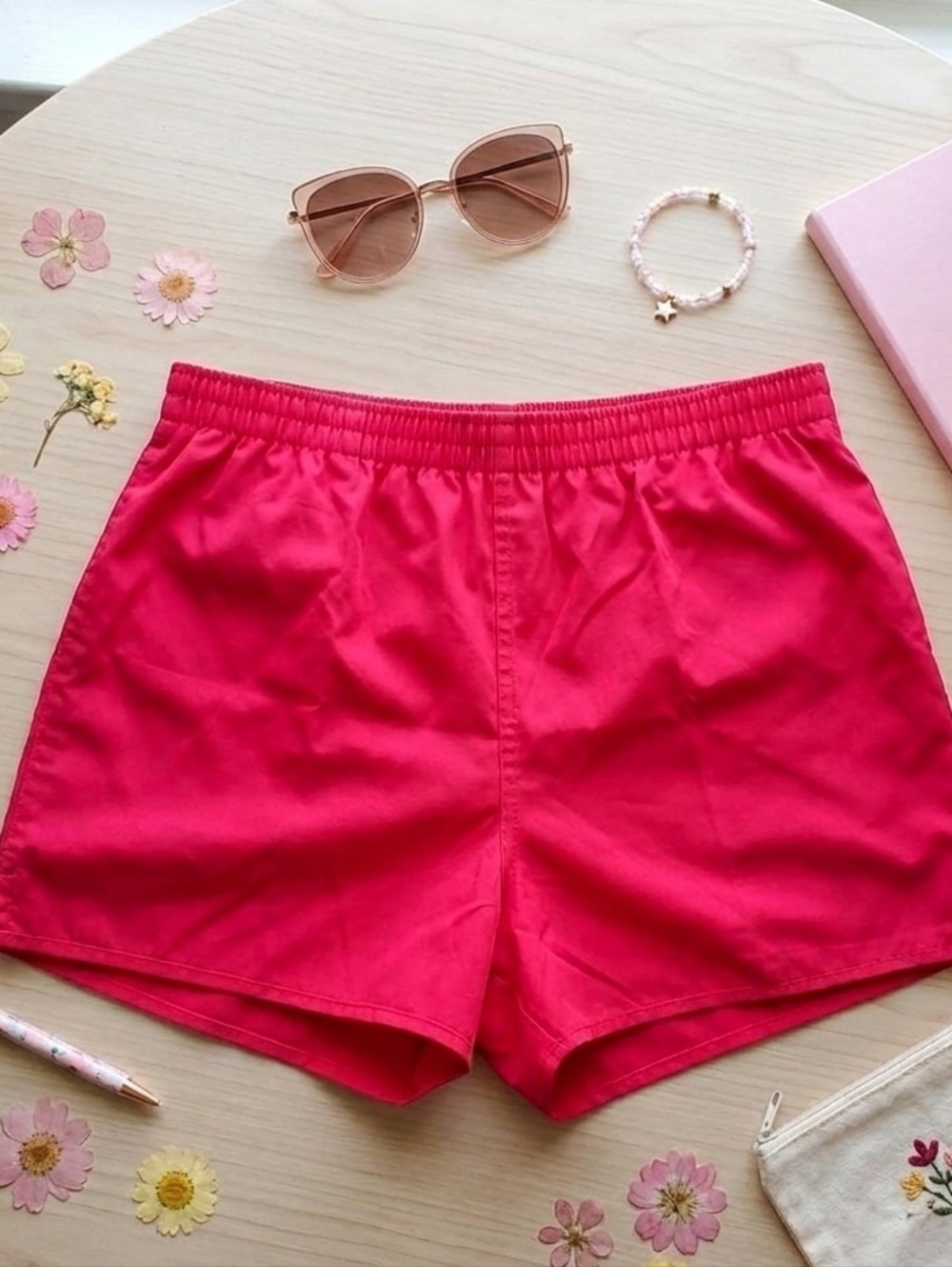 VTG Lands' End Made in Japan Pink Pull-On Shorts High Rise Ladies Medium